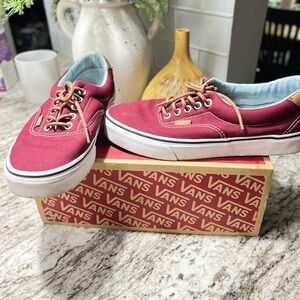 Vans Maroon Canvas Lace-Up Shoes